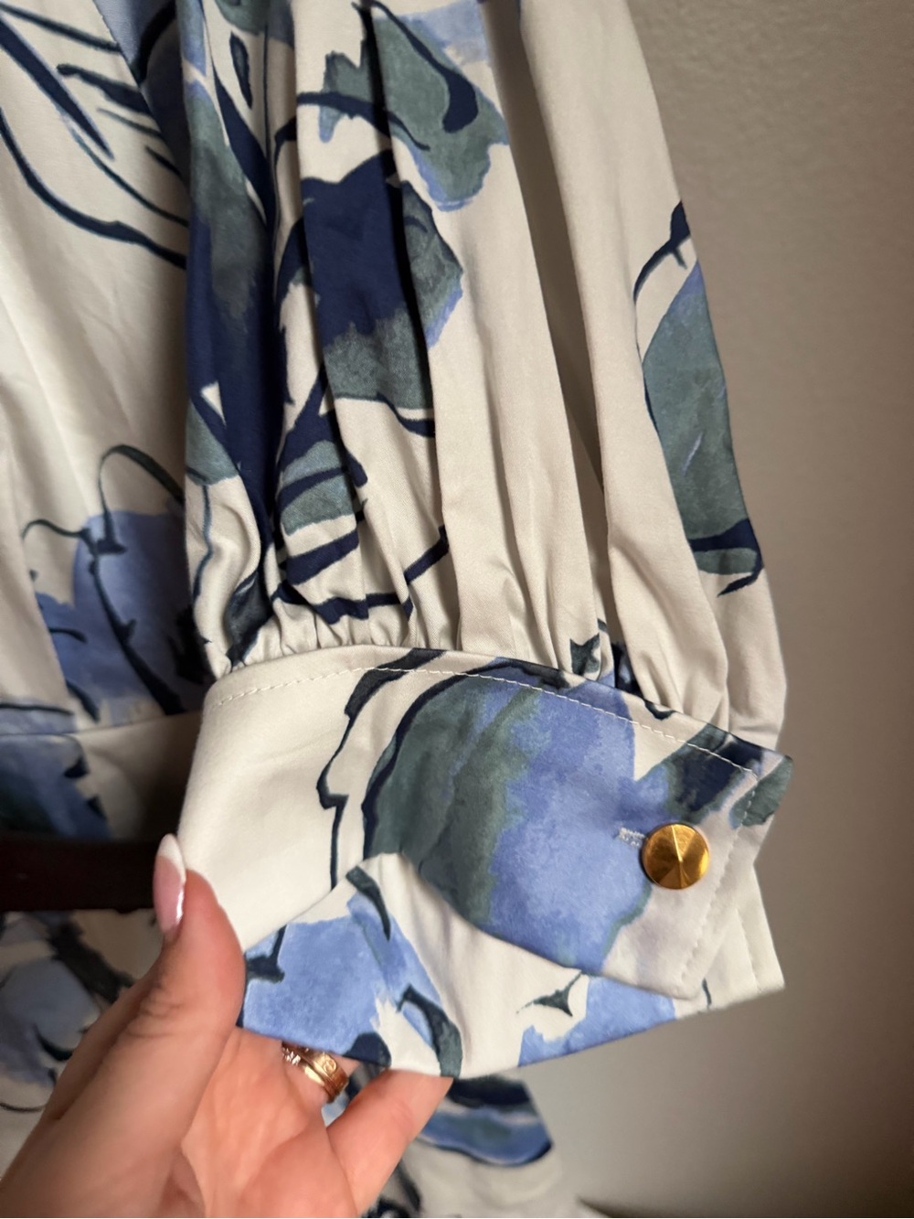 NWT Donna Karan New York Women's Spread Collar Floral Midi Shirt Dress Sz 10 - Picture 6 of 10